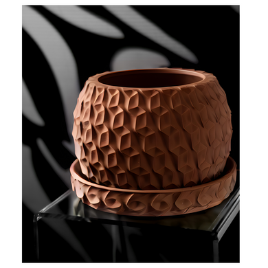 Цветочный горшок 3d Antic Premium круглый 12.5 x 9 cm, Цвет Коричневый