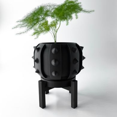 Квітковий горщик 3d Spike круглий 15.5 x 11 cm, Колір Negru