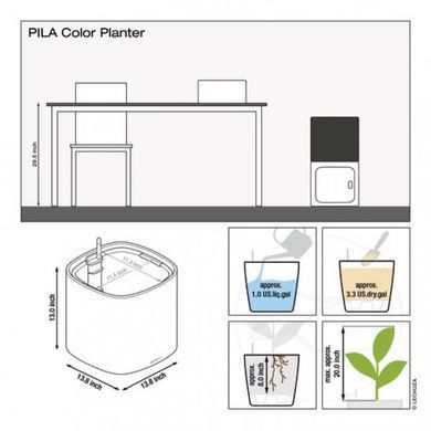 Умный горшок Lechuza PILA Color Planter 35 квадратный 14,5 л 35 x 33 см, Цвет Бежевый
