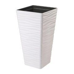 Горщик для квітів Form-Plastic Сахара Слім Дюни квадрат 77,5 л 40 х 75 см, Колір Білий