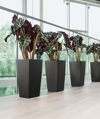 Розумний горщик Lechuza Cubico Premium 40 квадратний 31л 40 x 76 см, Колір Кави