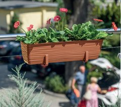 Балконний ящик для квітів Form-Plastic Сахара з підставкою 7,44 л 17 х 14 х 50 см, Колір Теракот