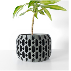 Квітковий горщик 3d Geolux Premium круглий 19 x 12.5 cm, Колір Сірий