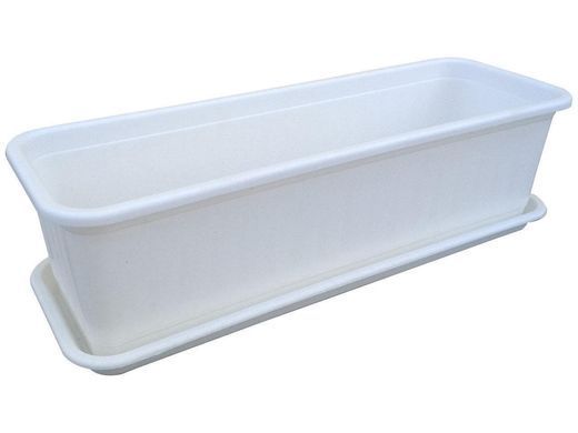 Балконный ящик для цветов Form-Plastic Venus прямоугольный 6,4 л 16 х 13 х 60 см, Цвет Белый без подставки