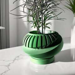 Квітковий горщик 3d Planet круглий 16 x 10 cm, Колір Зелений