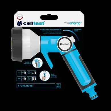 Зрошувач пістолетний 4-функціональний Cellfast ENERGO TSV, 4 режими поливу