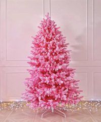 Ялинка штучна лита SGH Super Lux Marshmallow Pink засніжена 2,20 м