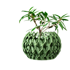 Квітковий горщик 3d Lavarra круглий 13.5 x 11.5 cm, Колір Зелений