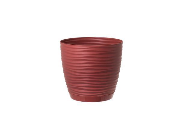 Горщик для квітів Form-Plastic Цукру Петіт круглий з підставкою 3,35 л 19 х 17 см, Колір Кава Латте