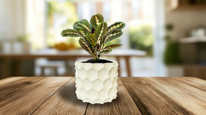 Квітковий горщик 3d, Razorix , круглий 11 x 10 cm, Колір Білий