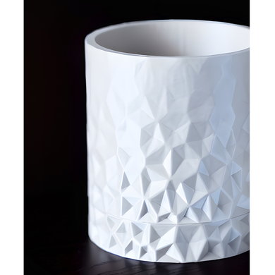Квітковий горщик 3d Diamond Premium круглий 11.5 x 13 cm, Колір Білий