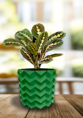 Квітковий горщик 3d, Pixelon , круглий 15.5 x 14.5 cm, Колір Зелений