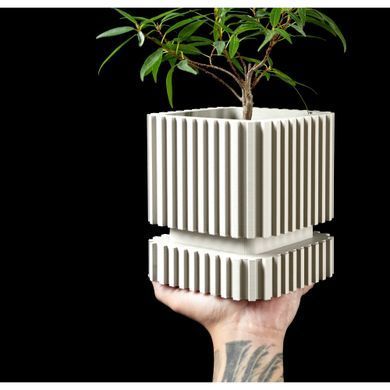Квітковий горщик 3d Tower круглий 12 x 13 cm, Колір Білий