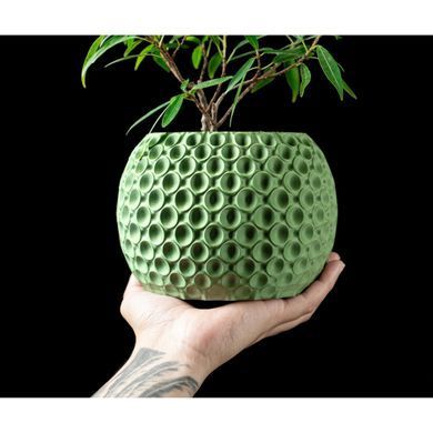 Цветочный горшок 3d Sferra круглый 19.5 x 16.5 cm, Цвет Зеленый