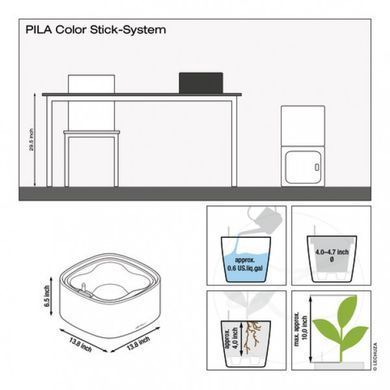 Розумне кашпо Lechuza PILA GROWPOT Color 35 квадратне 35 x 17 см, Колір Кораловий