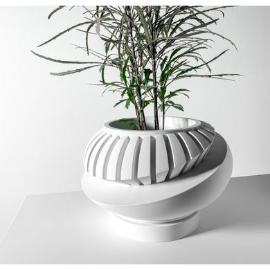 Квітковий горщик 3d Planet круглий 16 x 10 cm, Колір Білий
