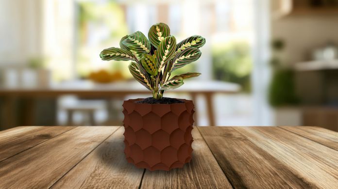 Квітковий горщик 3d, Razorix , круглий 11 x 10 cm, Колір Коричневий