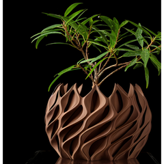 Квітковий горщик 3d Flame Premium круглий 16 x 12 cm, Колір Коричневий