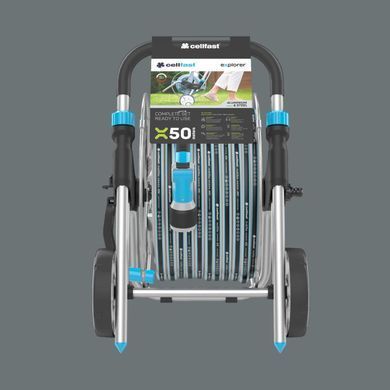 Набор Cellfast EXPLORER TSV 50 набор содержит: тележка для шланга EXPLORER (55-050), шланг MULTIFLEX ATSV&trade; 1/2" 50 м, пистолетный