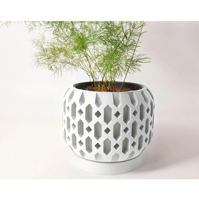 Квітковий горщик 3d Geolux Premium круглий 10 x 7.5 cm, Колір Білий