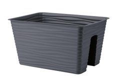 Балконний ящик на перила Form-Plastic Цукру з кронштейнами 8,35 л 27 х 21 х 27 см, Колір Антрацит