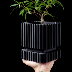 Квітковий горщик 3d Tower круглий 15 x 16.5 cm, Колір Антрацит