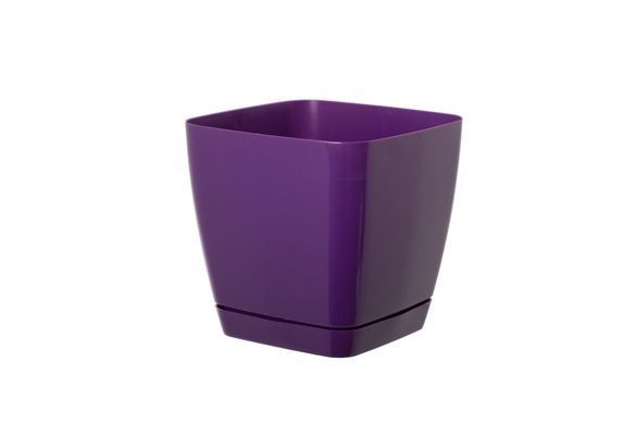 Горшок для цветов с подставкой Form-Plastic Тоскана квадратный 5 л 19 х 18 см, Цвет Ягодный