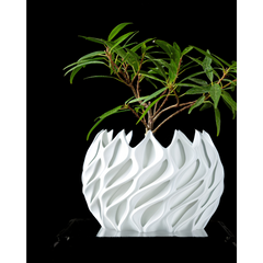 Квітковий горщик 3d Flame Premium круглий 16 x 12 cm, Колір Білий