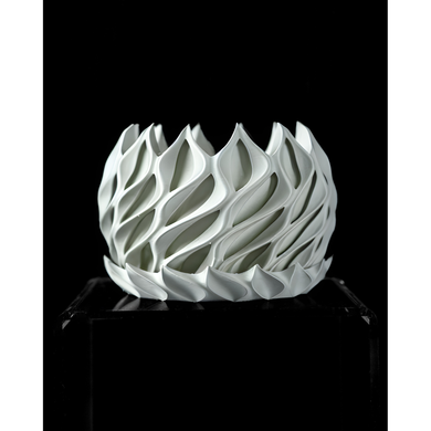 Цветочный горшок 3d Flame Premium круглый 16 x 12 cm, Цвет Белый