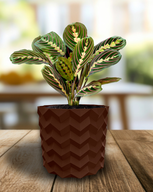 Цветочный горшок 3d, Pixelon , круглый 14.5 x 13.5 cm, Цвет Коричневый