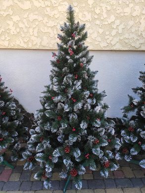 Елка искусственная SGX Кармен с шишками и калиной 2.50 м. Зеленая