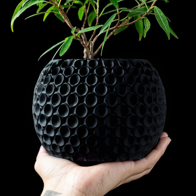 Квітковий горщик 3d Sferra круглий 18 x 15 cm, Колір Антрацит