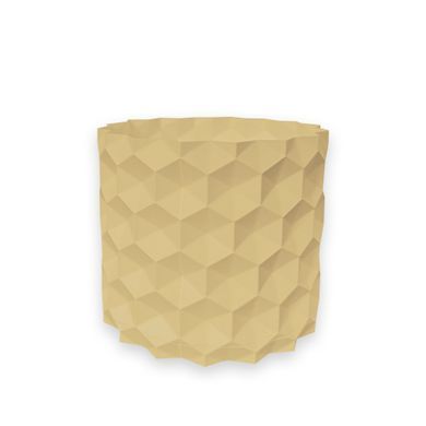 Цветочный горшок 3d, Geonix , круглый 11 x 10 cm, Цвет Bej
