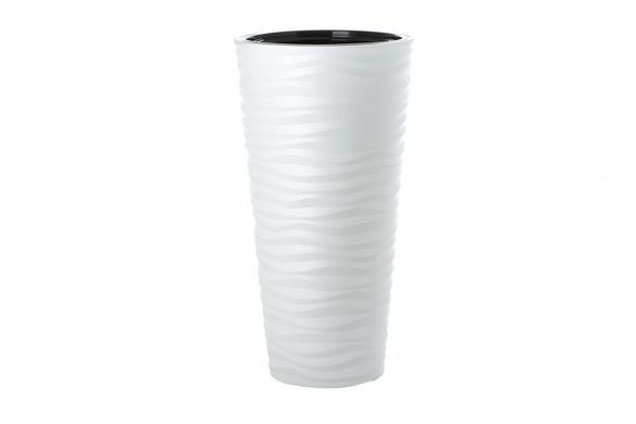 Горшок для цветов Form-Plastic Сахара Слим круглый 25 л 30 х 56 см, Цвет Светло-Серый